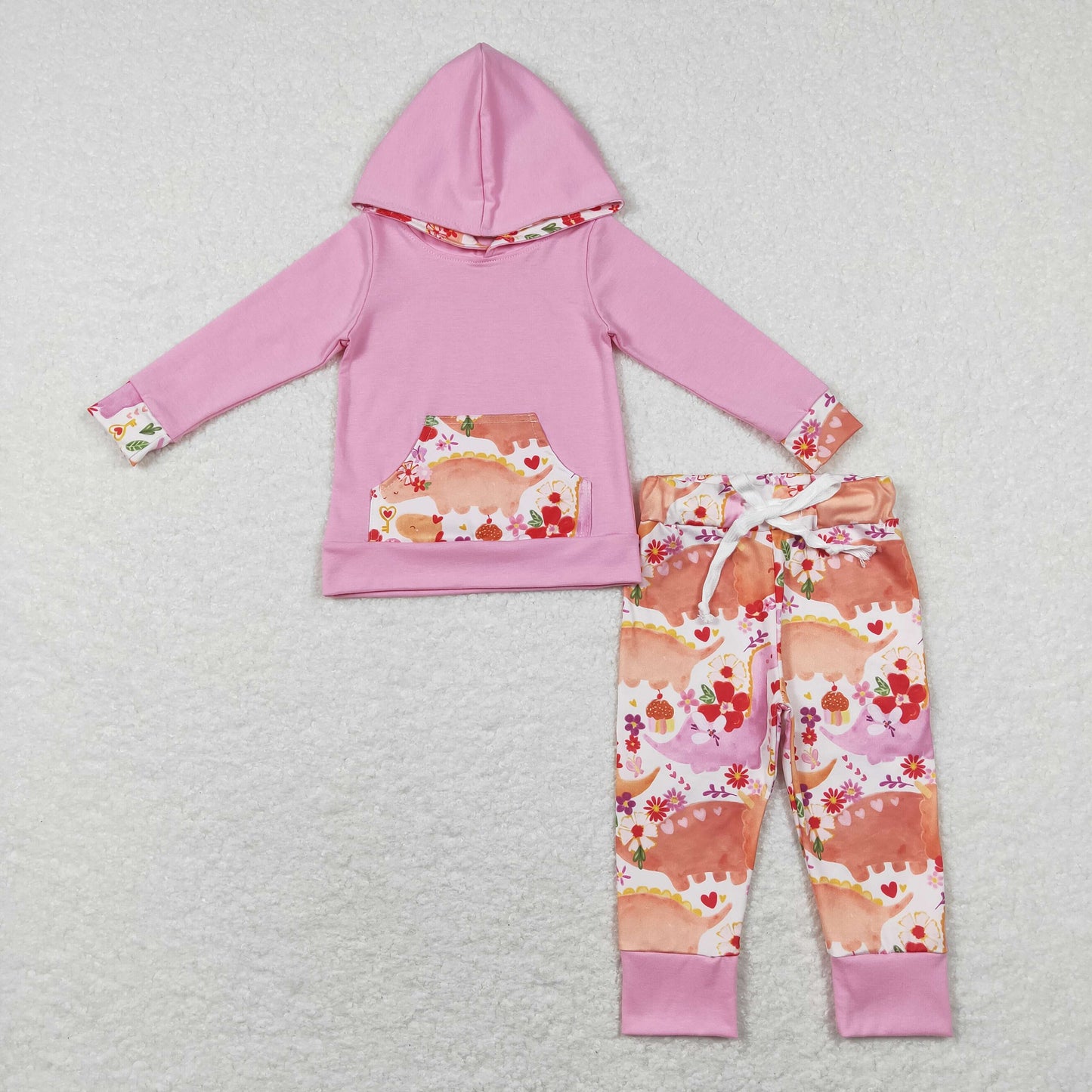 Pink Dinosaur floral Jogger Outfit