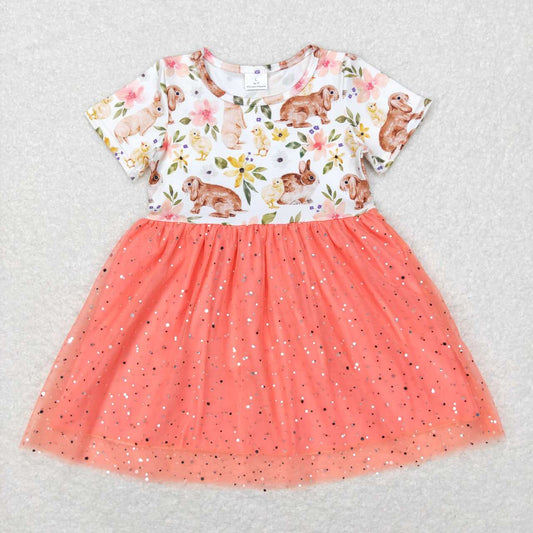 Easter Bunny floral Girls Tutu Dress