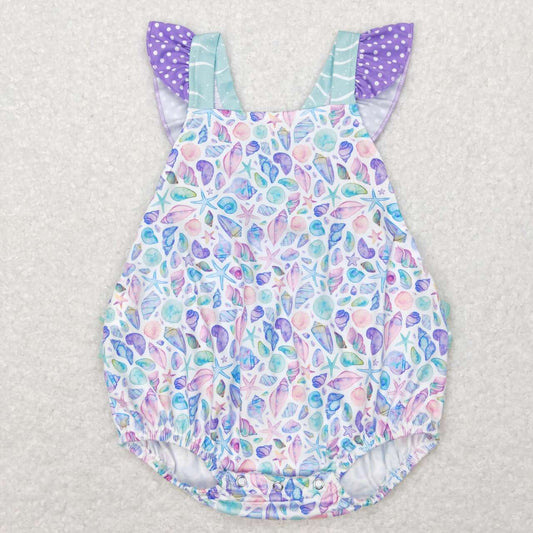 baby Purple Starfish Print Romper
