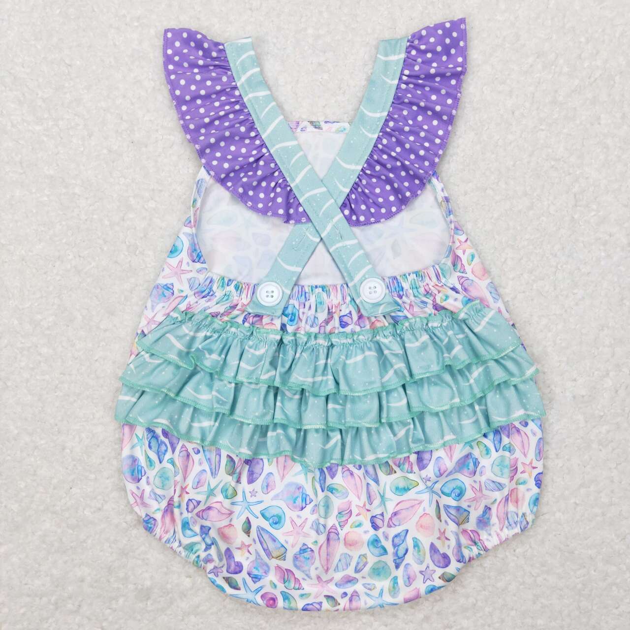 baby Purple Starfish Print Romper
