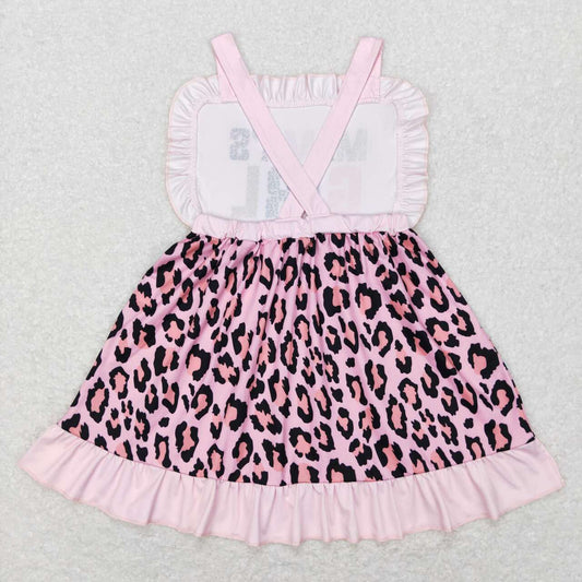 MAMA'S Girls Pink Leopard Print Short sleeve Dress