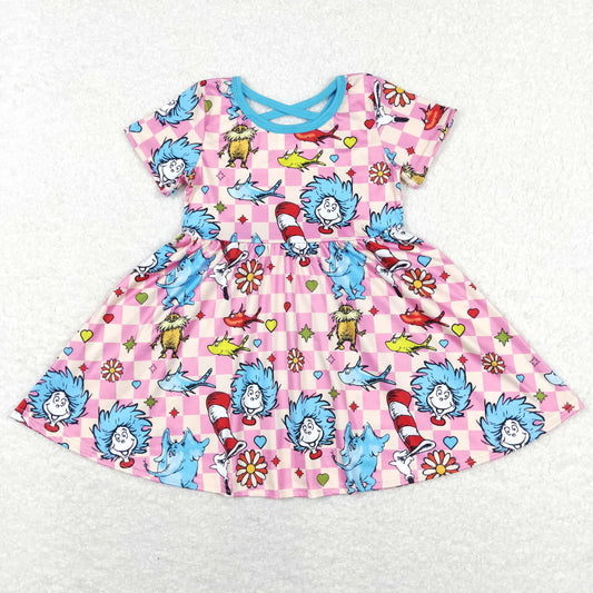 Pink Cartoon Girls Dress
