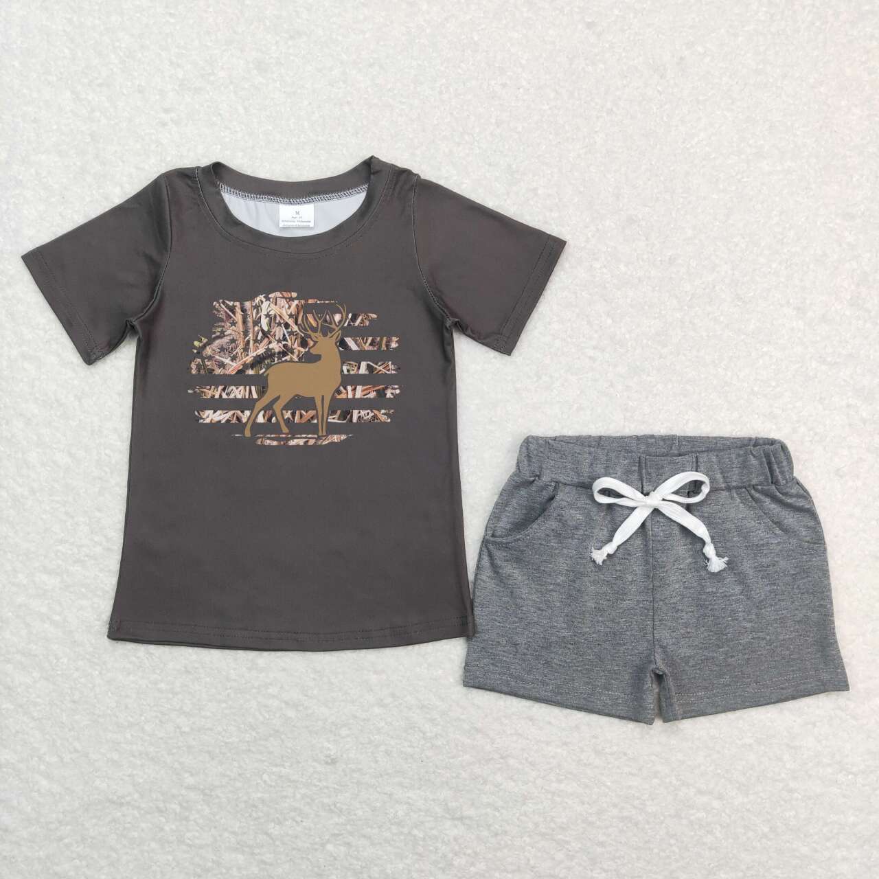 Camo Deer Print Boy Summer Set