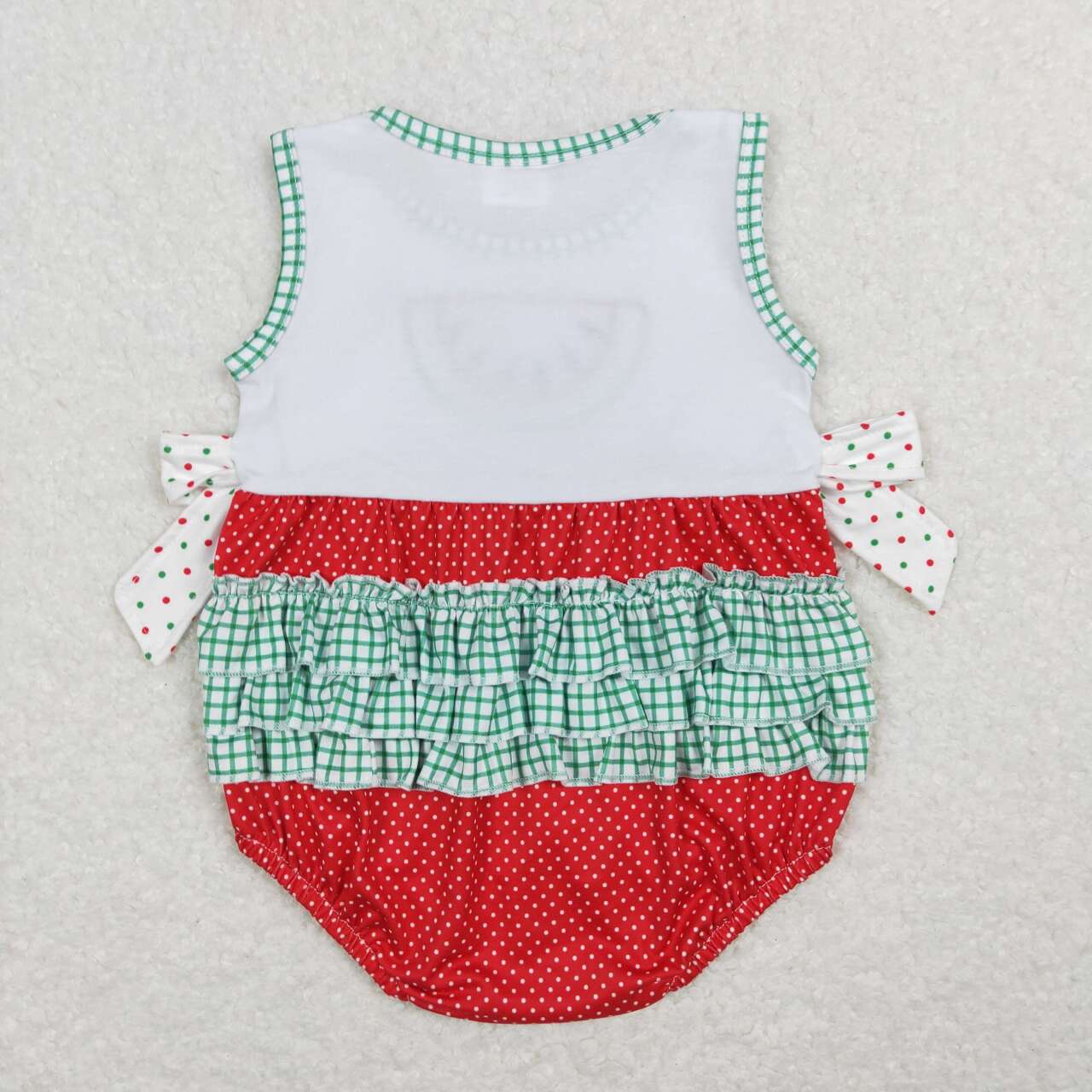 Watermelon Embroidery Dots Print Baby Romper
