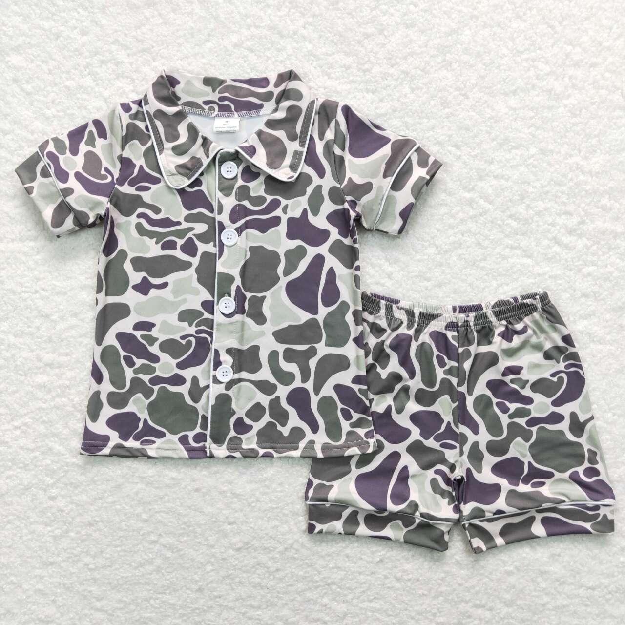 Camo Short Sleeve Short Set