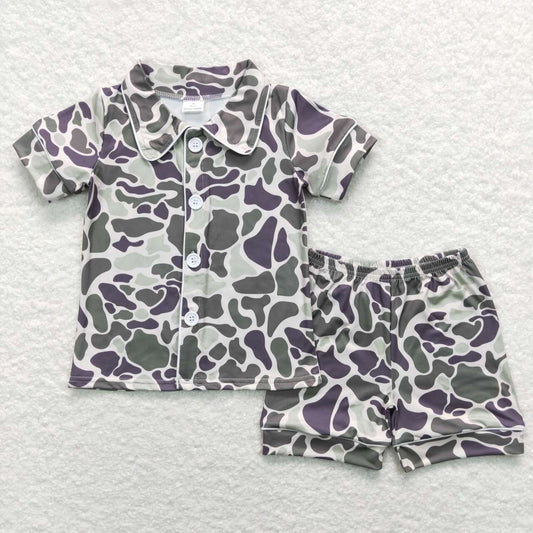 Camo Short Sleeve Short Set