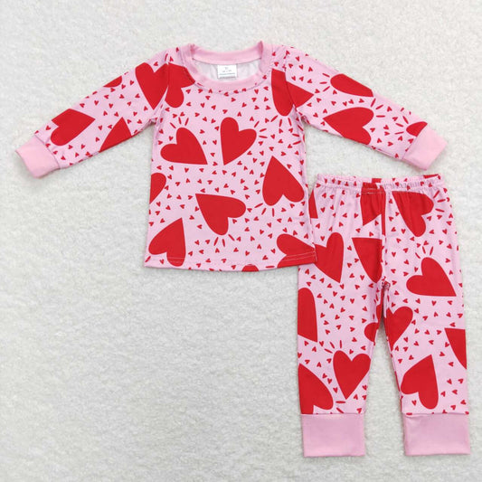 Valentine Red Heart Long Sleeve Pajamas