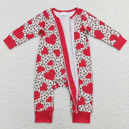 Valentine‘s day Heart Baby Romper With zipper