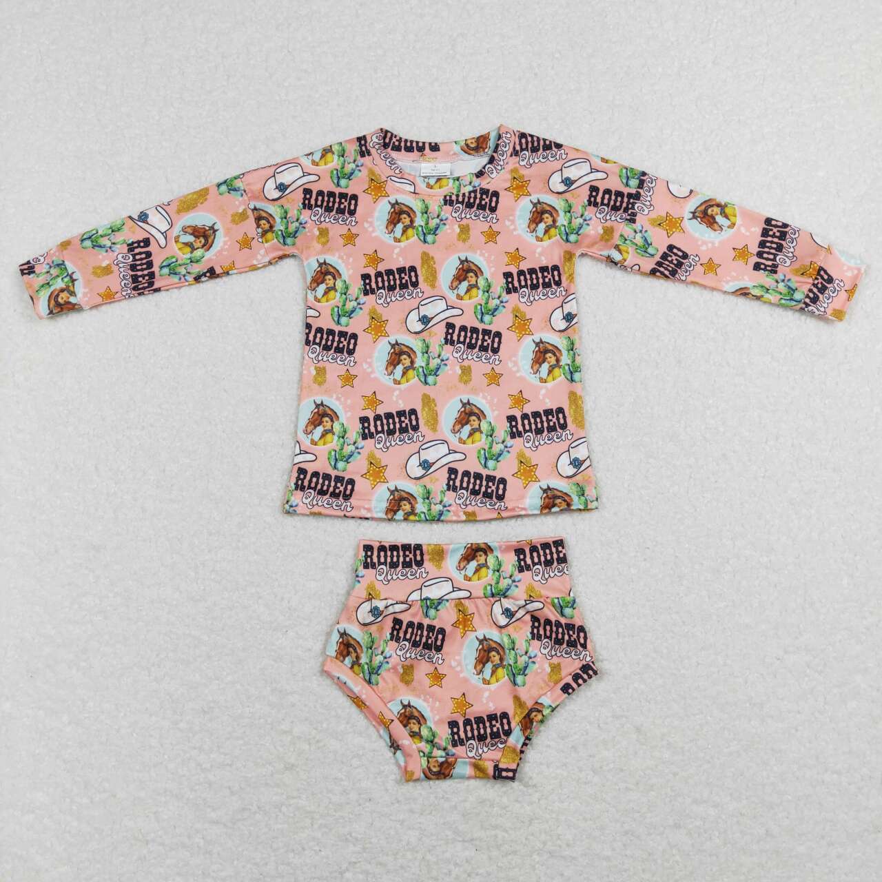 western Cowboy Long Sleeve Girls Bummies