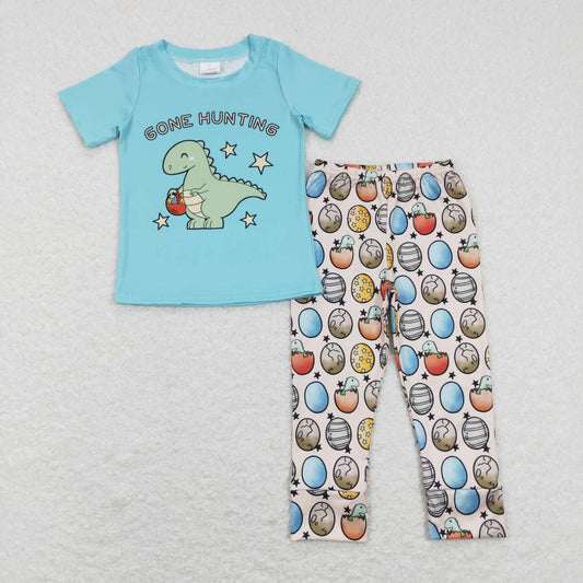 easter blue dinosaur Print Boy Set