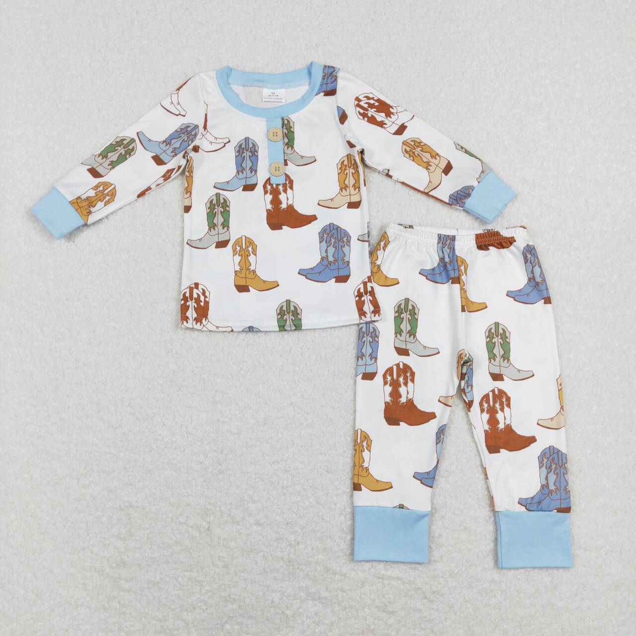 western Boot Print Long Sleeve Sleeve Paj