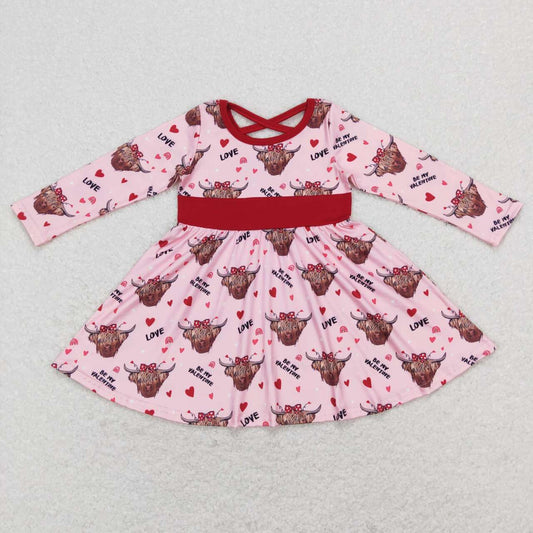 Valentine dayâs Cow Print long sleeve Dress
