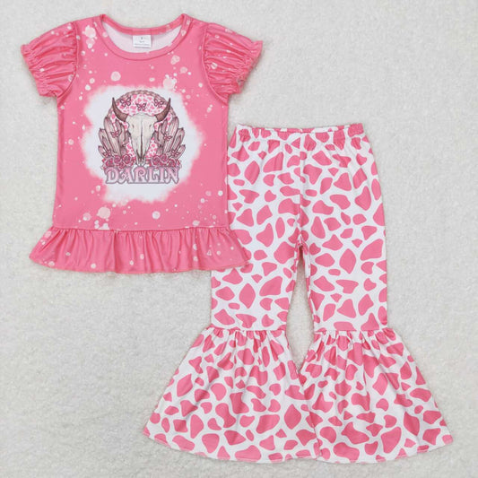 western Pink Cowboy Short Sleeve Pants Set