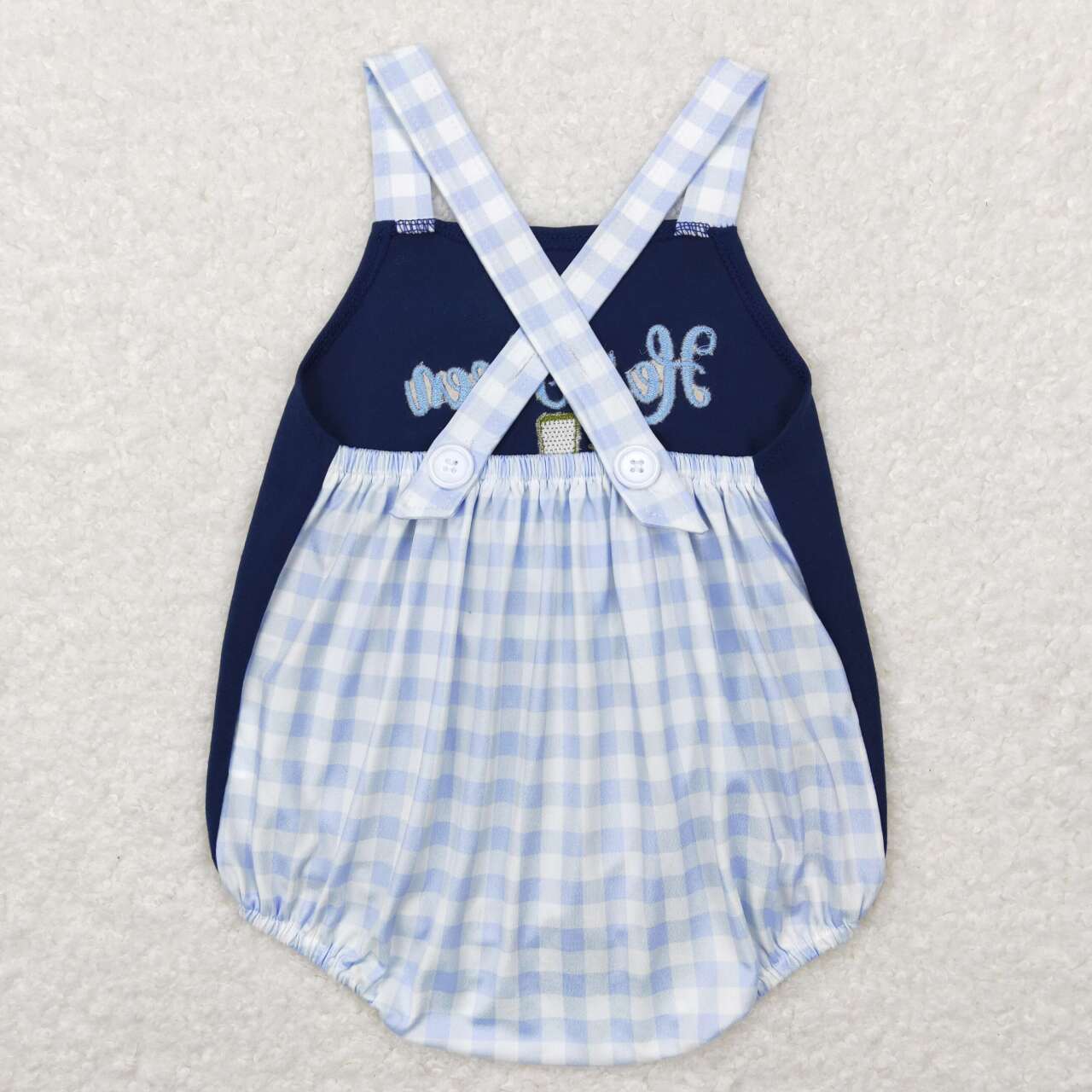 Easter embroidered Navy cross baby Romper