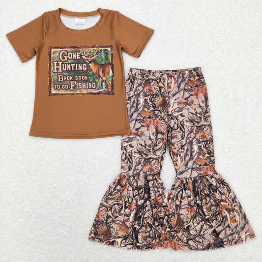 Brown Gone Hunting Camo Girls Set