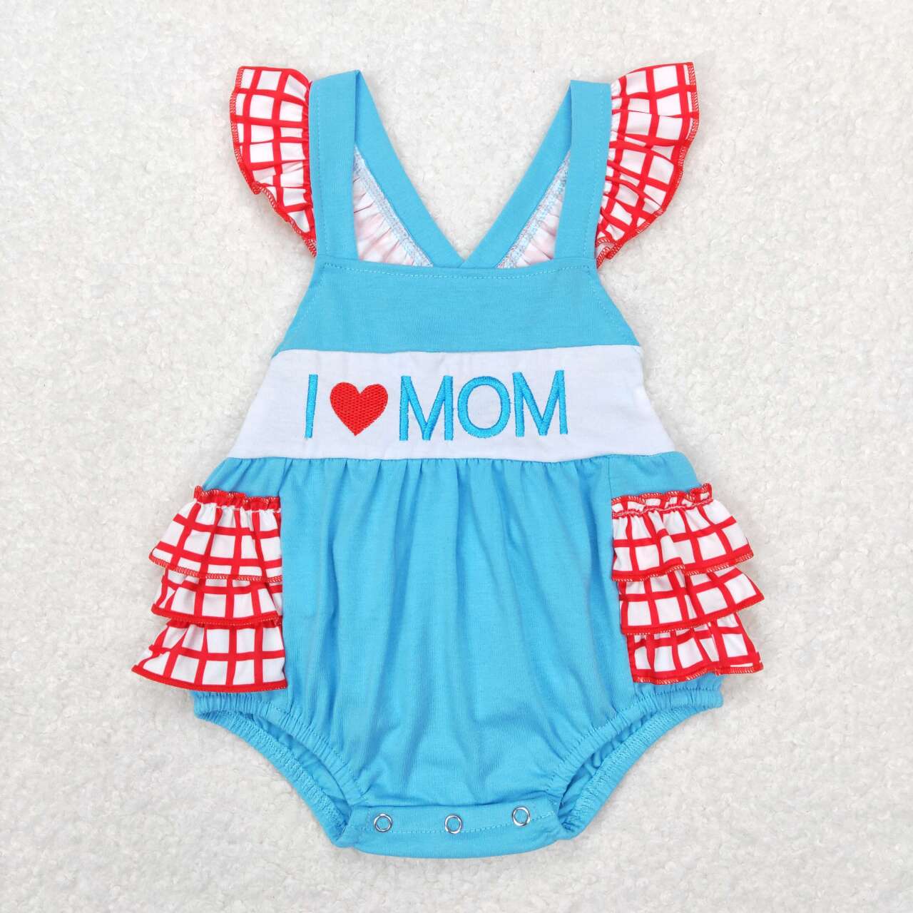 Embroidery I LOVE MOM Baby Romper