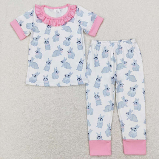Easter Bunny Print short-sleeved Girls Set