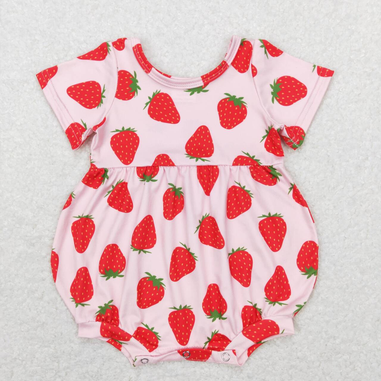 Strawberry Print Short Sleeve Romper