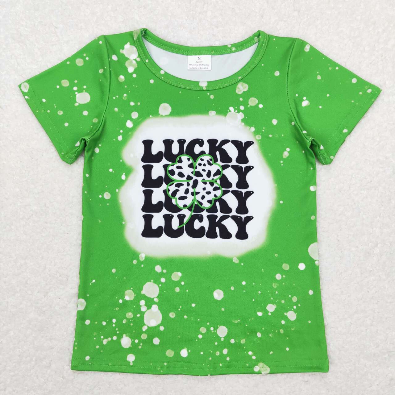 patrick Day Lucky Cow Print Short Sleeve Shirt