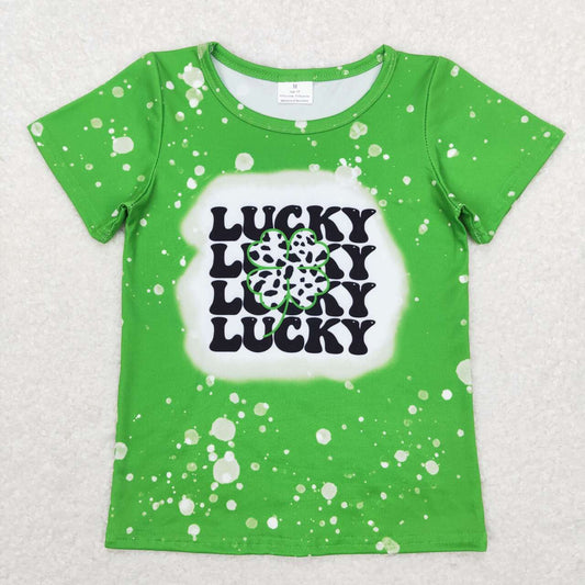 patrick Day Lucky Cow Print Short Sleeve Shirt