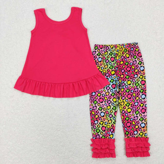 Hot Pink Leopard leggings Girls Set