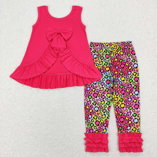 Hot Pink Leopard leggings Girls Set
