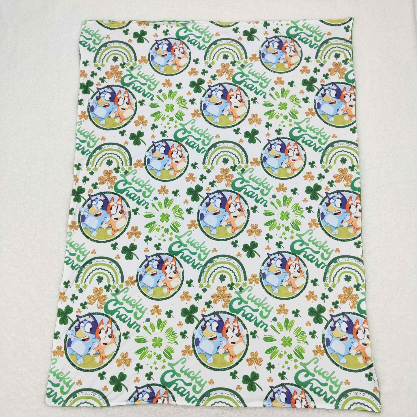Green Cartoon Print Kids's Blanket