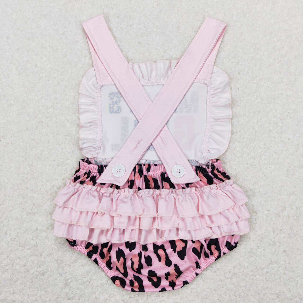 Pink Leopard MAMA's Girls Short Baby Romper