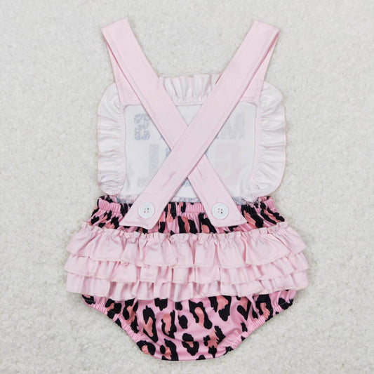 Pink Leopard MAMA's Girls Short Baby Romper