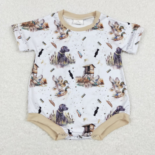 Dog Duck Print Boy Baby Romper