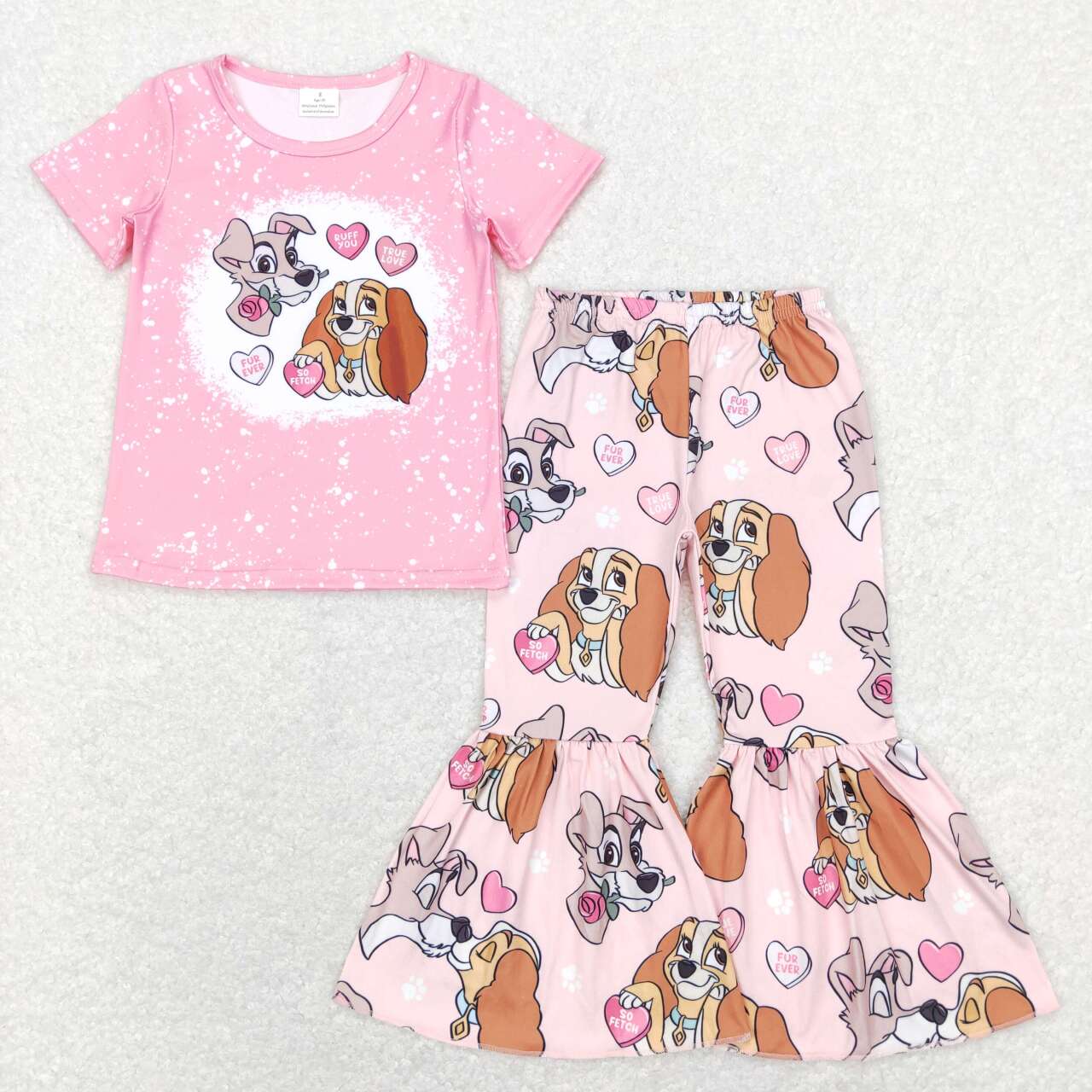 Valentine‘s day Dog Bell Pants Girls Set
