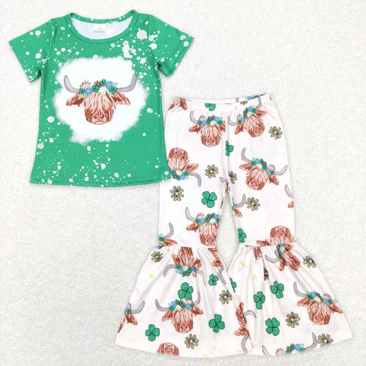 st patrick Day Cow Pants Girls Set