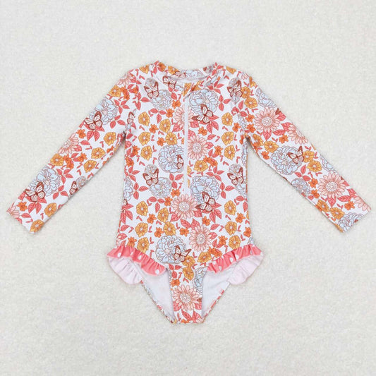butterfly flower printing Swimsuit