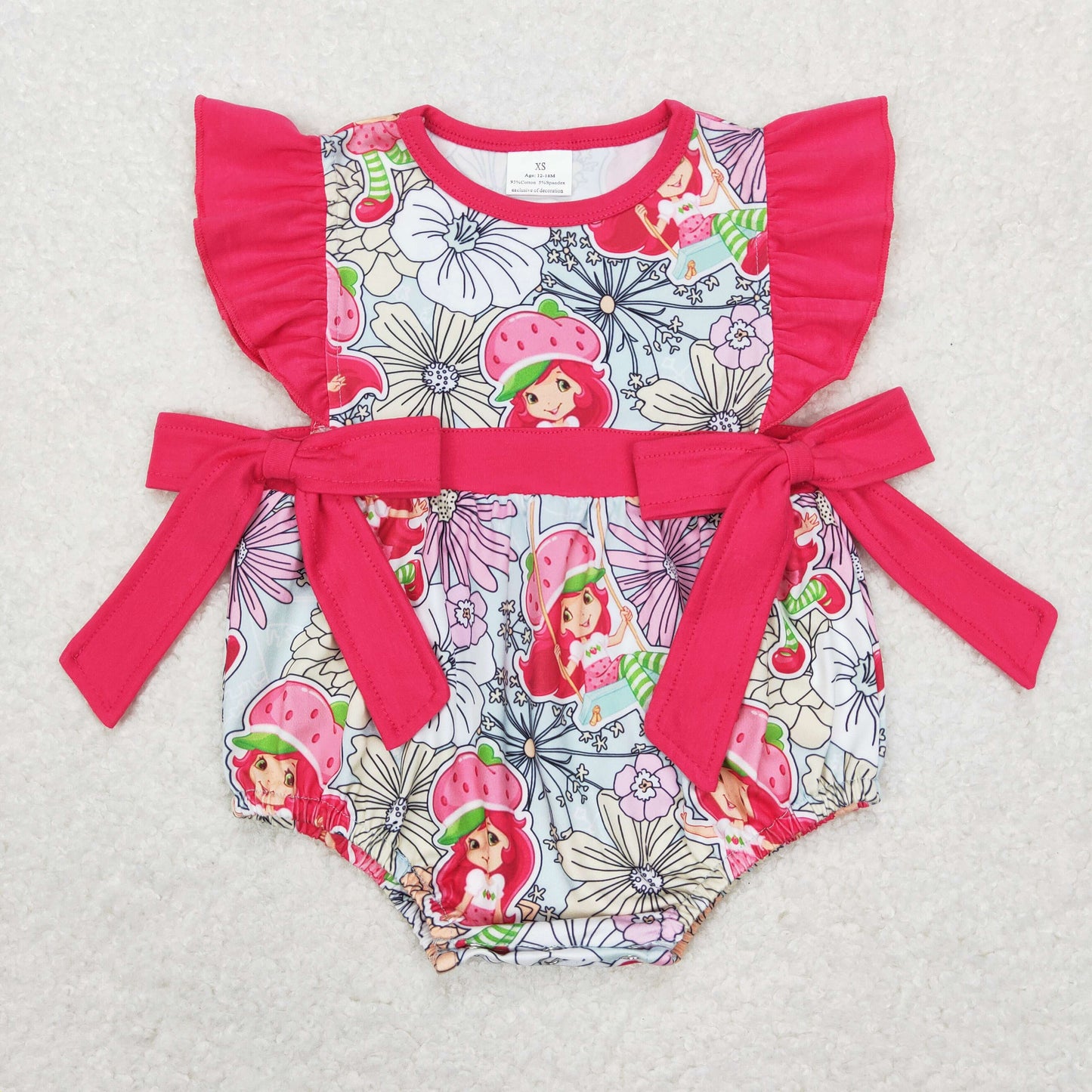 Pink strawberry Print Baby Romper