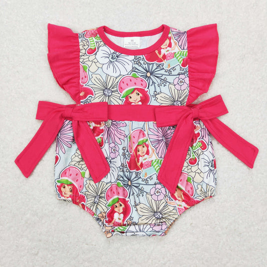 Pink strawberry Print Baby Romper