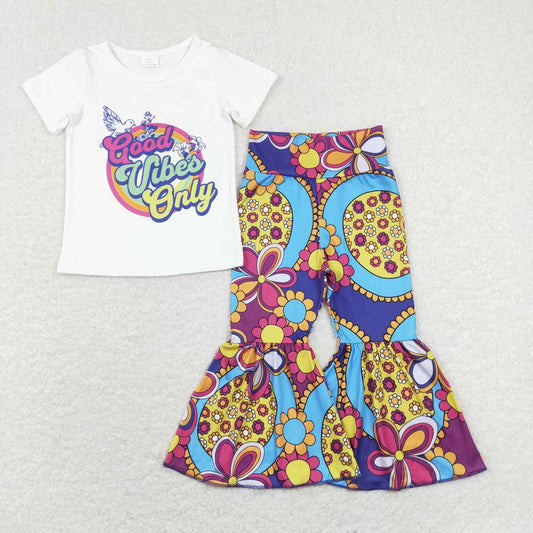 Good Vibes only Bell Pants Girls Set