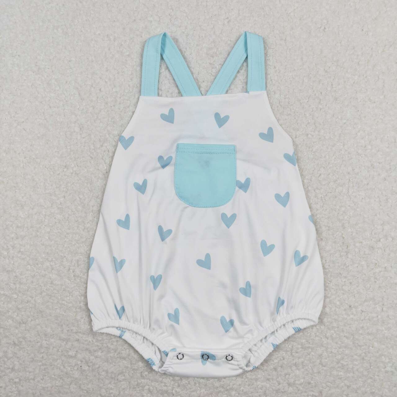 Blue Heart Baby Romper