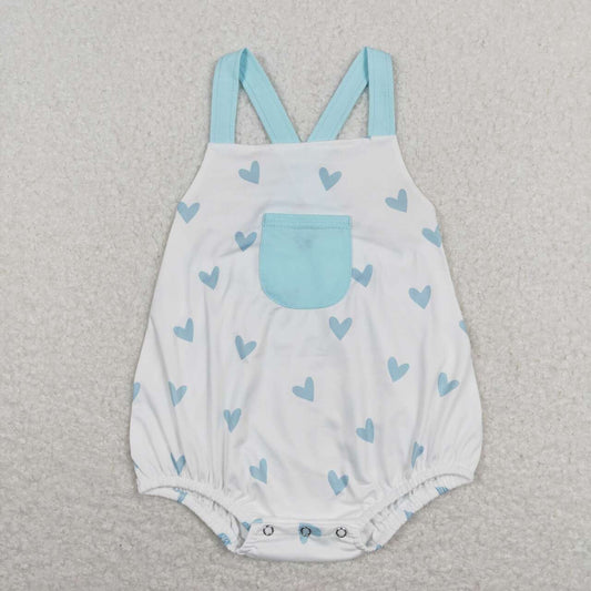 Blue Heart Baby Romper