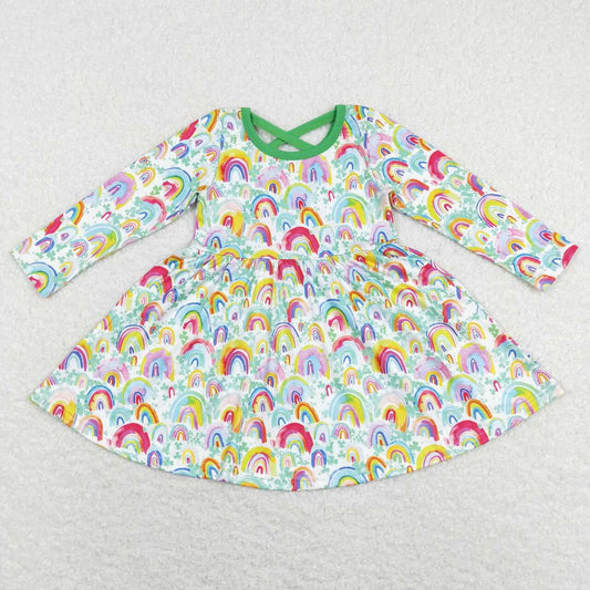 st patrick Day Green Rainbow Girls Dress
