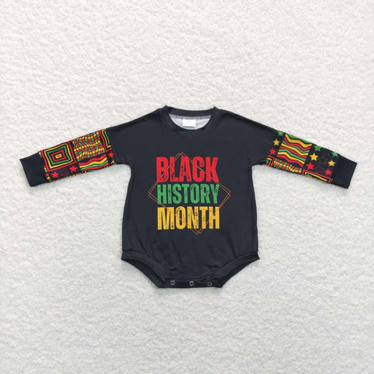 Black History Print Long Sleeve Romper
