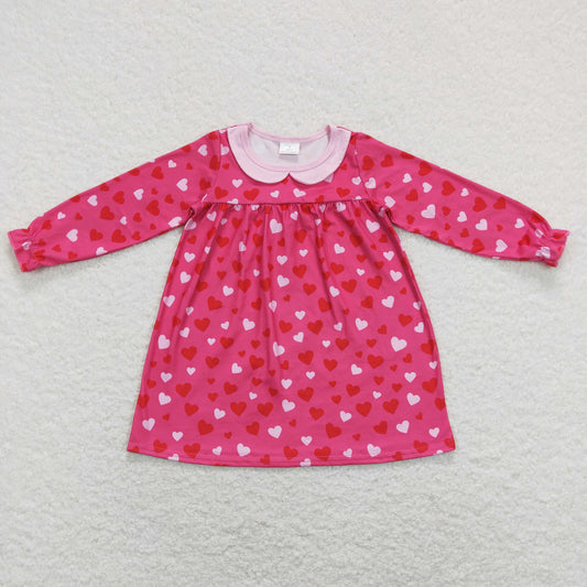 Valentine‘s day Pink Heart long sleeve Dress