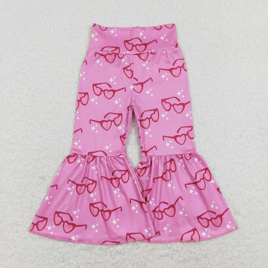 Pink Glasses Print Bell Pants