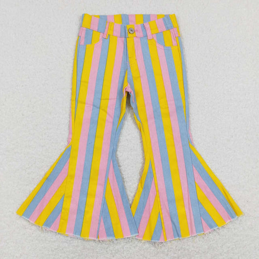 Orange Pink Stripe Bell Jeans