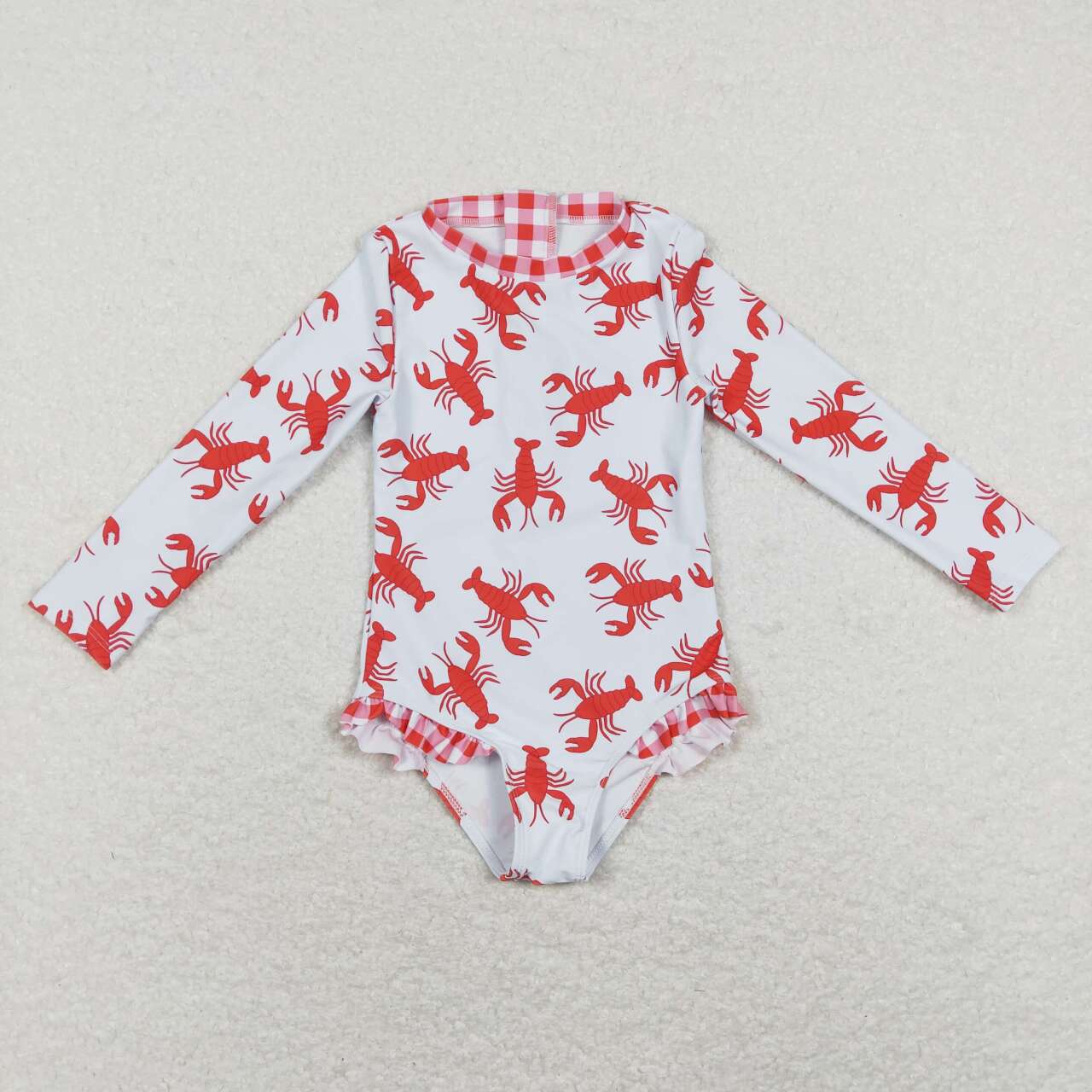 lobster printing Long Sleeve Swimsuit
