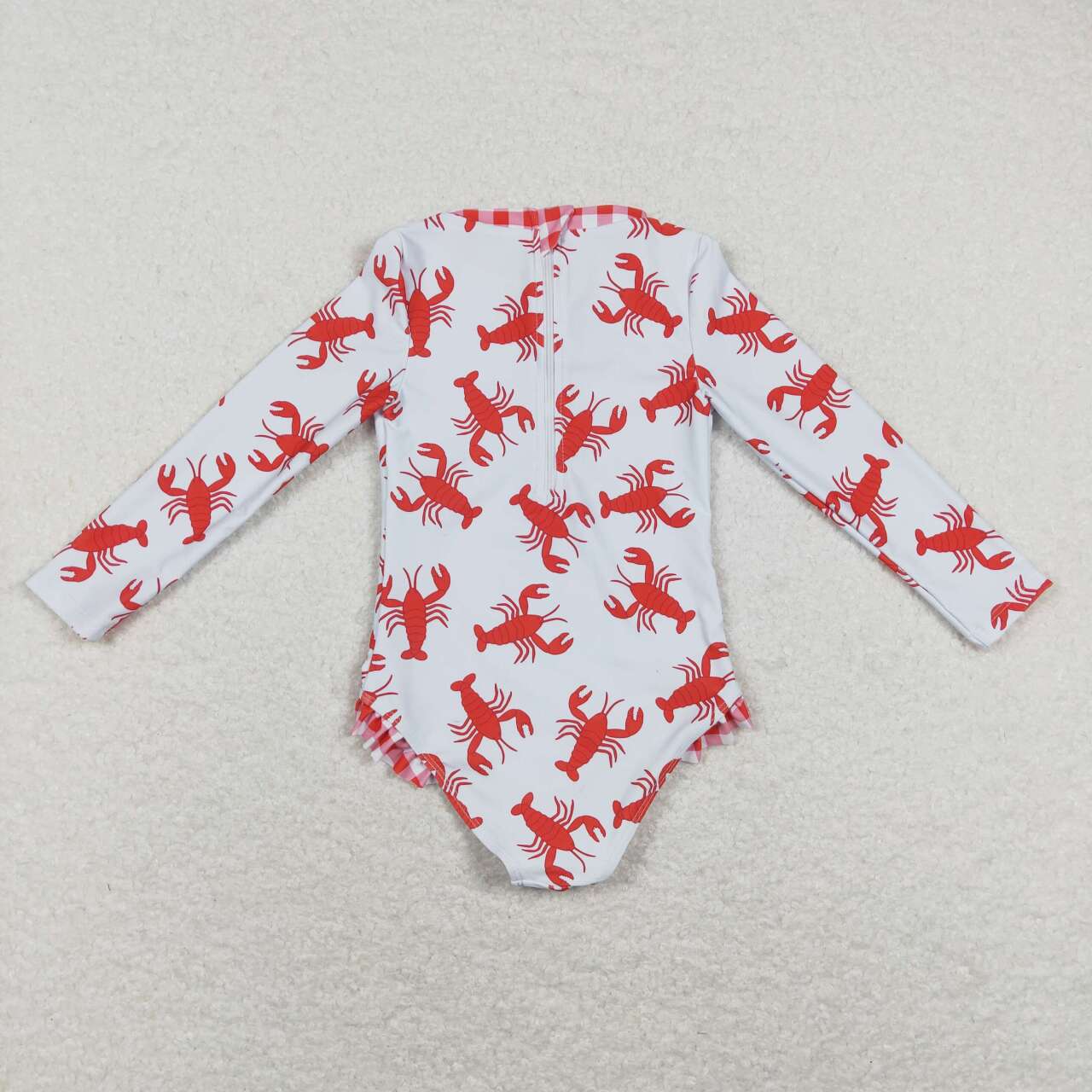 lobster printing Long Sleeve Swimsuit