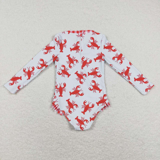 lobster printing Long Sleeve Swimsuit