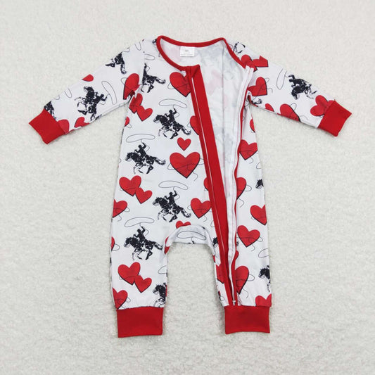 Valentineās day Heart Cowboy Baby Romper