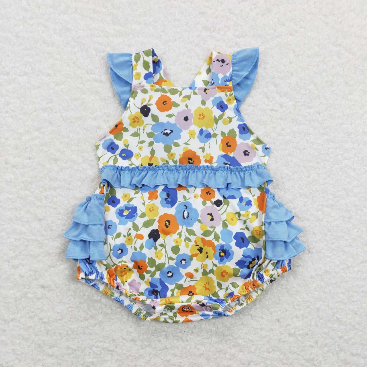 Blue floral Baby Romper