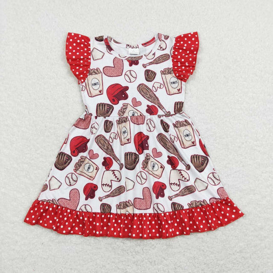 Red Dots Baseball Short Girls Dress