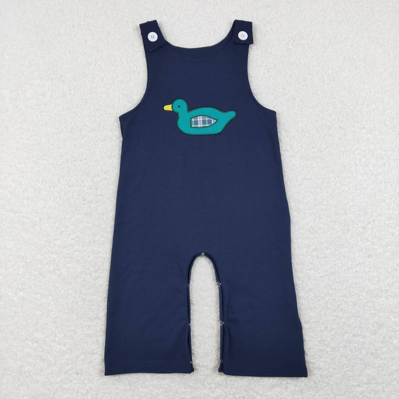 embroider Navy Duck Baby Romper